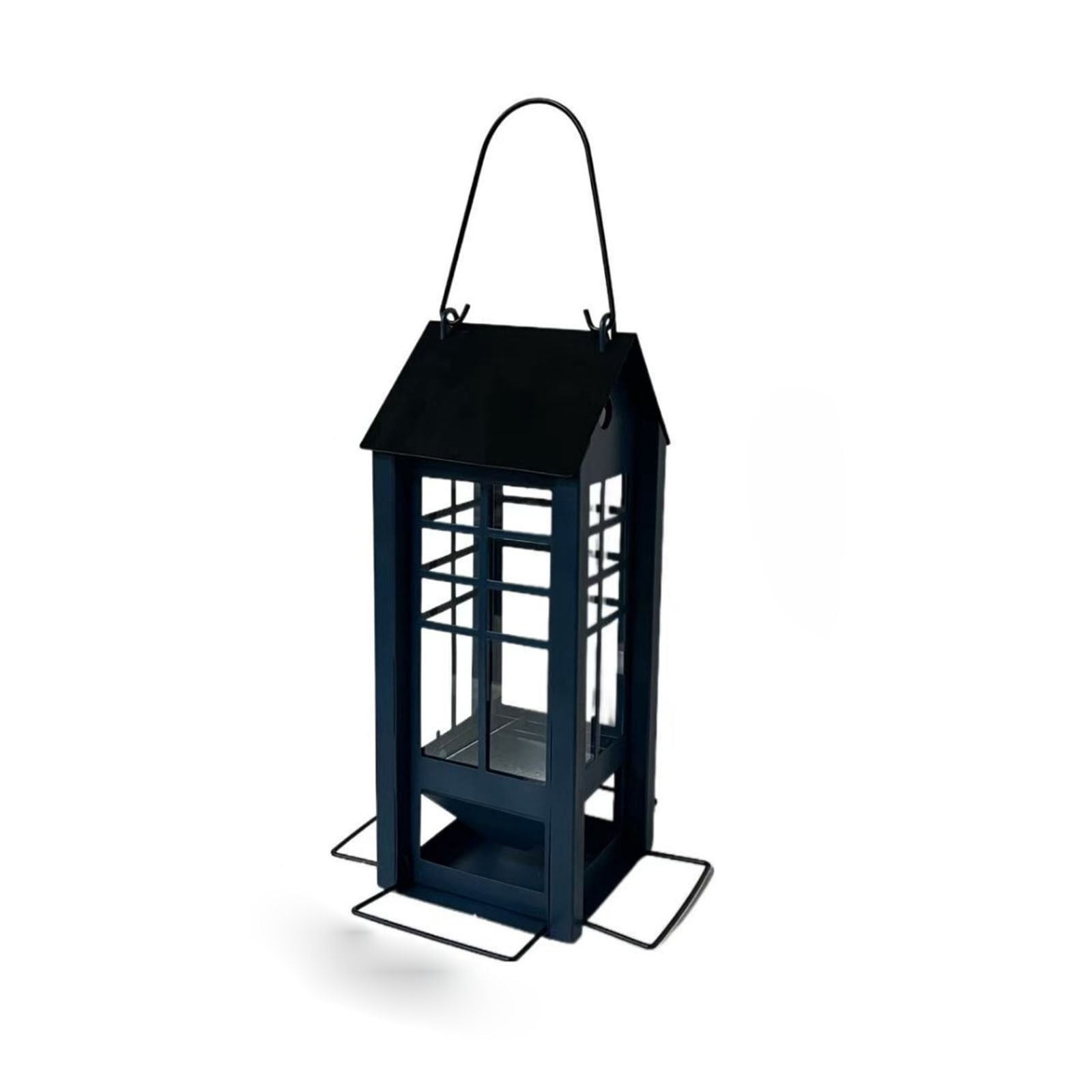Iron Art Bird Feeder, Hanging Tray, Rust-Proof Mesh, Powder-Coated, 12.59x7.87x7.87in, for Garden/Courtyard Decor