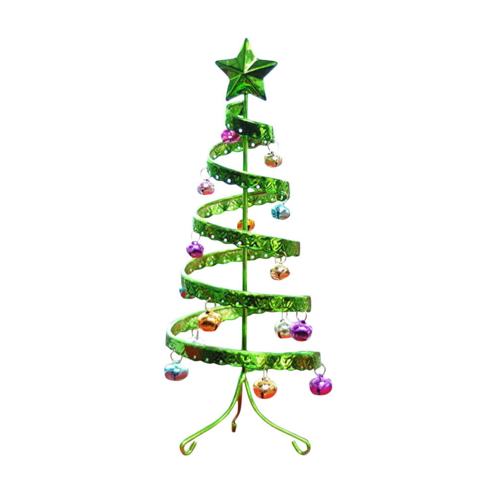Iron Art Christmas Tree with Bell Decor New Year Favors (Green Lace