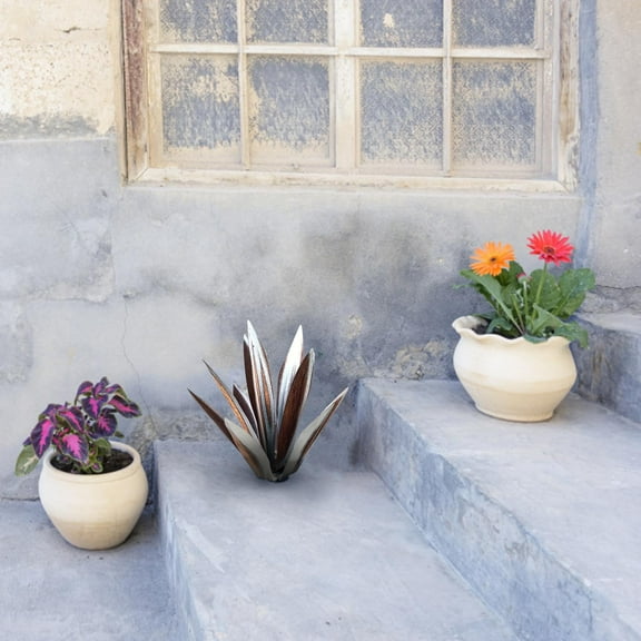 Iron Art Plant under $5! CQCYD Large Iron Tequila Plant Garden Statue, Metal Succulents Plant Outdoor Decor, Handcrafted Garden Art for Landscape, Contemporary Home Decoration Piece