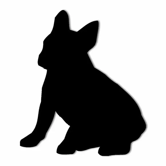 Iron Art SilhouetteDog Silhouette Wall Decor Artwork, French Bulldog Breed Dog Metal Wall Sign, Hanging Wall Art