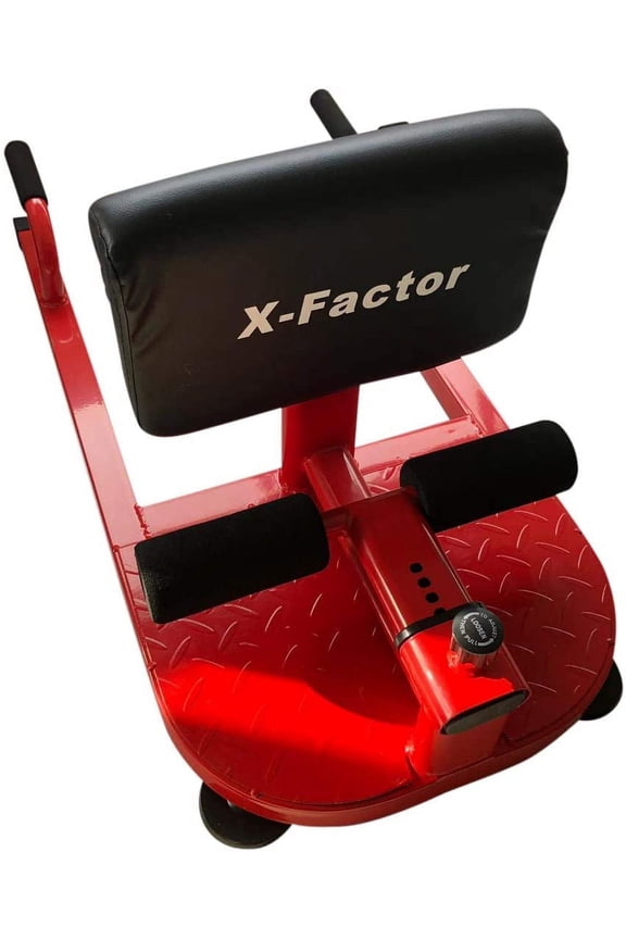 Deluxe Multi-Function Deep Sissy Squat Bench 8-in-1 Home Gym Workout Station Leg Exerciser for Strong Quads/Glutes + 2 Handles, Ab Core Workout Training Push Up Sit Up Exercise Machine Red