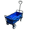 thumbnail image 1 of Iron Bar Foldable Wagon Cart Heavy Duty Fold Wagon with Cup Holders and Side Table, Blue, 1 of 4