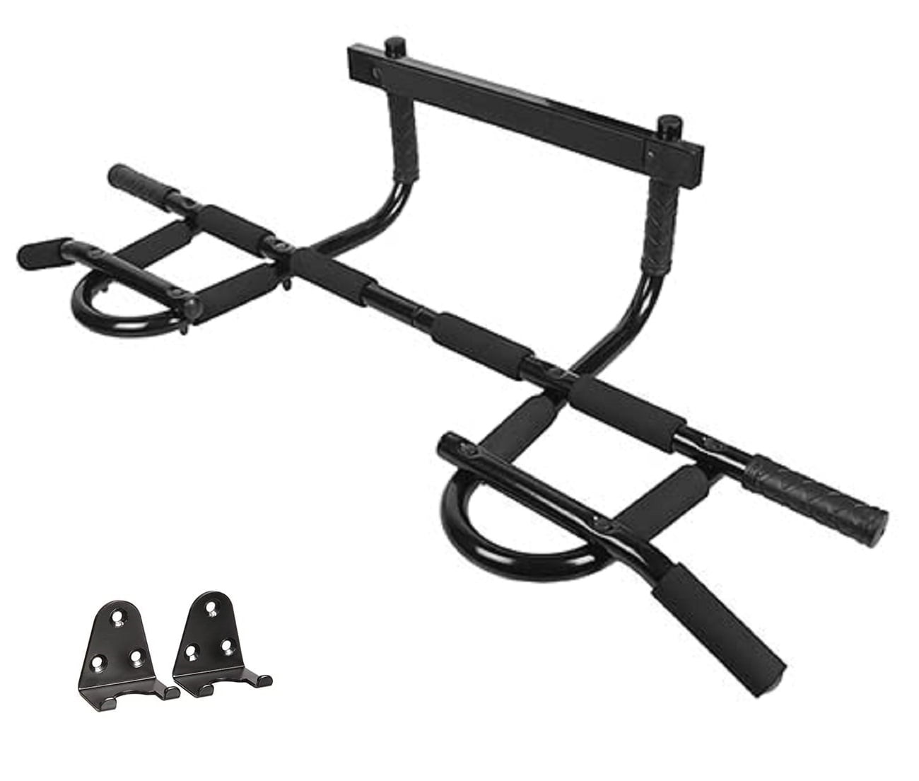 Iron Bar Heavy Duty Pull Up Bar with AB Training Straps 10 lb