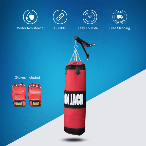 Iron Bar MMA Punching Bag Set with Gloves for Beginner and Advanced Boxing Training