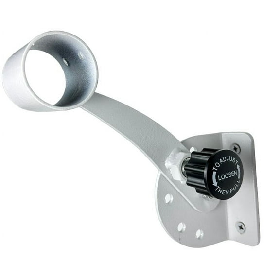 Iron Bar Single Adjustable Ballet Bracket (Pair) Hinged 5 Adjustable Levels 2 Wall Mount Ballet Brackets Included for 1.5" - 2.0" Diameter Wooden Dowels (White)