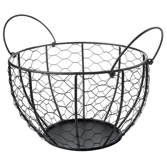 Tineasur Food Storage Basket Iron Fruit Organizer Black 1Pcs