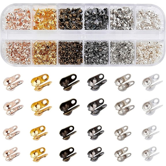 Iron Bead Tips Calotte Ends Clamshell Knot Cover Mixed Color 1320pcs/box