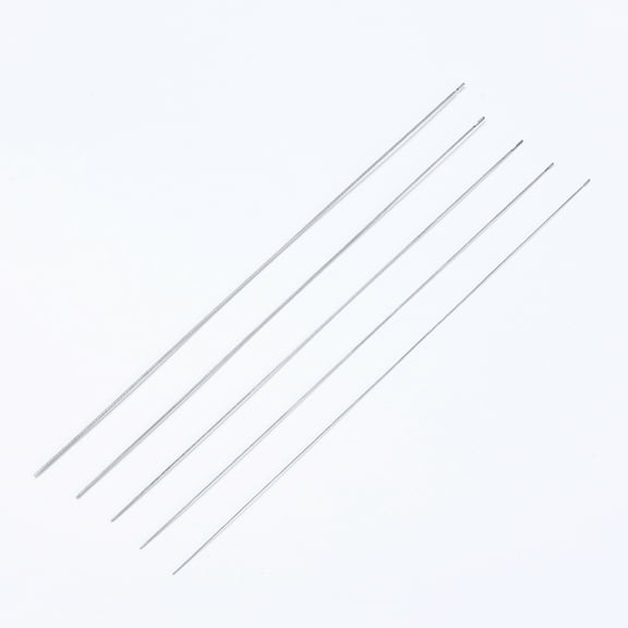 Iron Beading Needle with Hook For Quartz Gemstone Beads Bead Threader Platinum 18x0.06cm