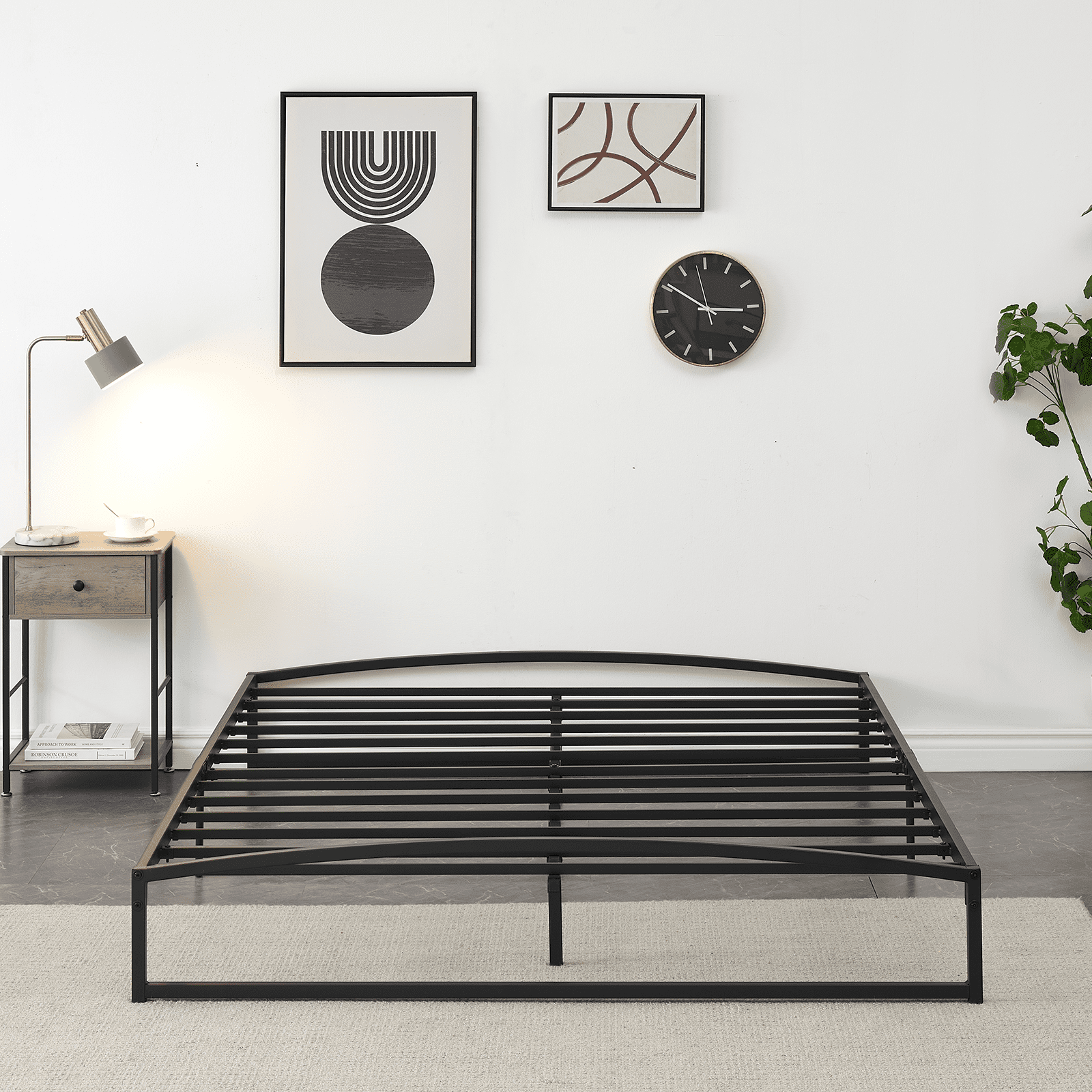 Raised metal bed frame discount
