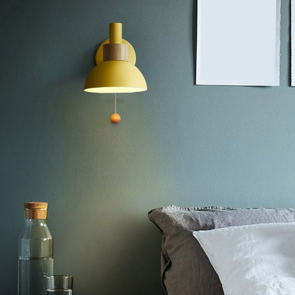 Iron Bedlight Wall Lamp | LED Bedroom Living Room Wall Light | Modern Decorative Sconce with Energy-Saving Lighting | Yellow Pink Green White