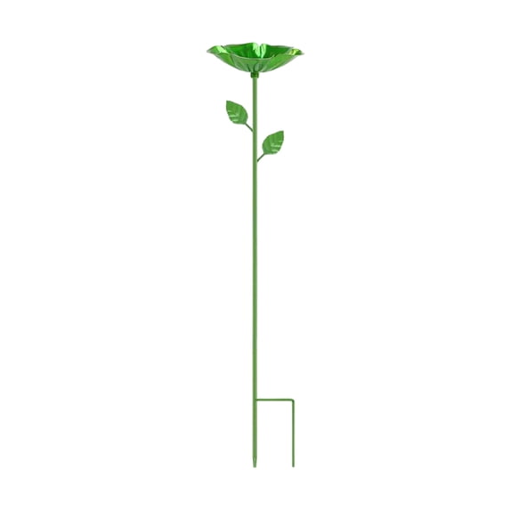 Iron Bee and Butterfly Watering Station Flower Bird Feeder with Garden Stake for Outdoor Patio Decor Green