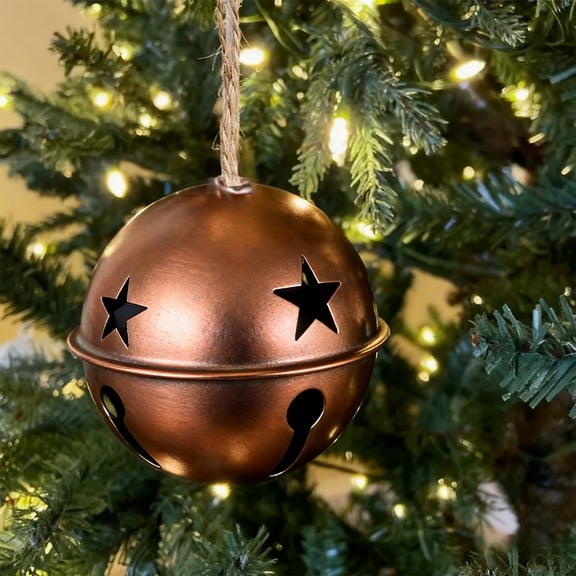 Iron Bells 12cm Gold Iron Christmas Bells Large Open Five-Point Star Ornaments for Tree Wreath Holiday Decor(1Pcs) NCHKUN