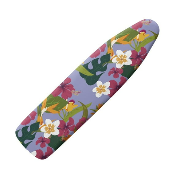 Iron Board Protective Cover 15x54 Inch Easy to Install with Stretch Elastic Fit(Hibiscu)