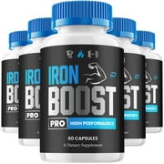 Iron Boost Pro for Men Capsules IronBoost Pro Vitamin Complex, Energy, 5 Pack, 300 Capsules