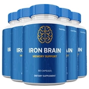 Iron Brain Capsules, Maximum Strength Pills Cognitive and Brain, IronBrain Supplement for Neuro Health 5 Pack