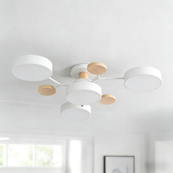 Iron Branch Molecular Flush Mount LED Ceiling Light,Full Surface Uniform Light Emission,Moisture-Proof and Anti-Rust Structure for Bedroom,Living Room,Study(White)