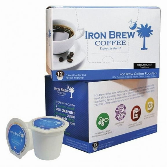 Iron Brew Coffee,0.12 oz. Net Weight,Ground,PK12 C-1CT-12FRSS