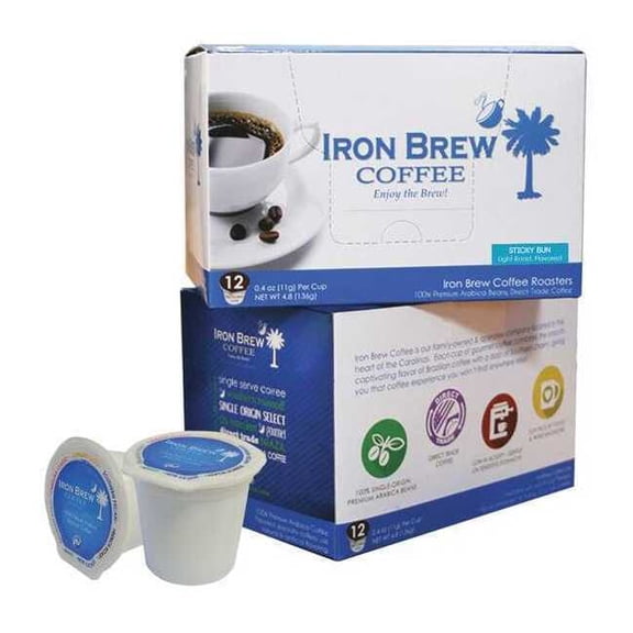 Iron Brew Coffee,0.12 oz. Net Weight,Ground,PK12 C-1CT-12SBSS