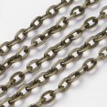thumbnail image 1 of Iron Cable Chains Unwelded with Spool Flat Oval Cadmium Free & Nickel Free & Lead Free Antique Bronze 7x4x1mm about 164.04 Feet(50m)/roll, 1 of 3