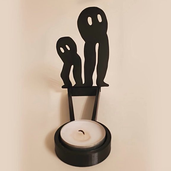 Iron Candle Holder Gothic Devil Projection - Demon Themed Tabletop Candlestick with Shadow Effects for Halloween Decor, Spooky Candles for & Themed Events, Iron