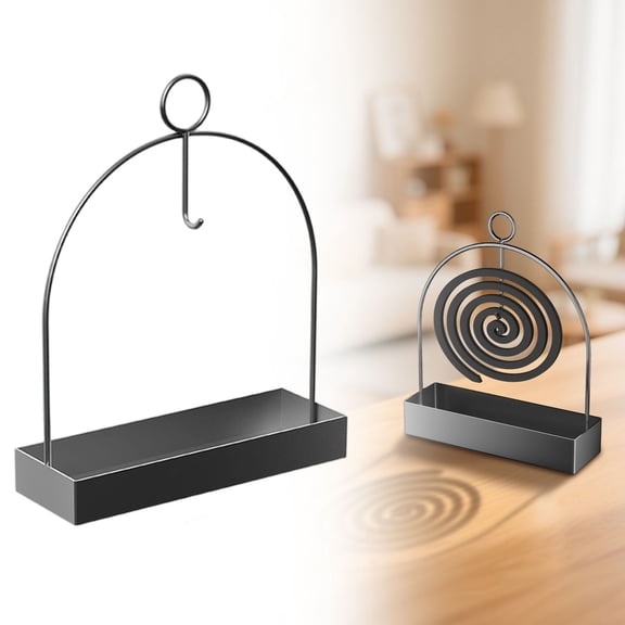 Iron Candle Holder Tray, Sturdy Anti-Splash Ash Catcher with Hanging Hook for Home Tabletop Incense Candle Decor Storage,5.9"×1.77"×7.32",1PC