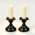 thumbnail image 1 of Iron Candle Holders Set of 2 for Taper Candles and LED Candles - Decorative Candle Sticks for Wedding Centerpieces, Dinner Party Decor, Home Mantel, and Tabletop Display - with Handle, 1 of 6