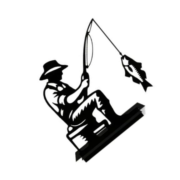 Iron Casting Fisherman Sculpture Desktop Display Perfect For Anglers Office Garden Decoration