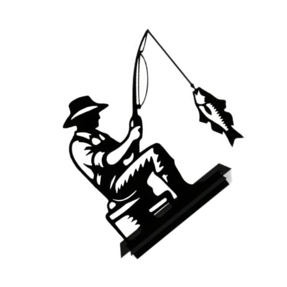 Iron Casting Fisherman Sculpture Desktop Display Perfect Gift For Anglers Garden Decoration