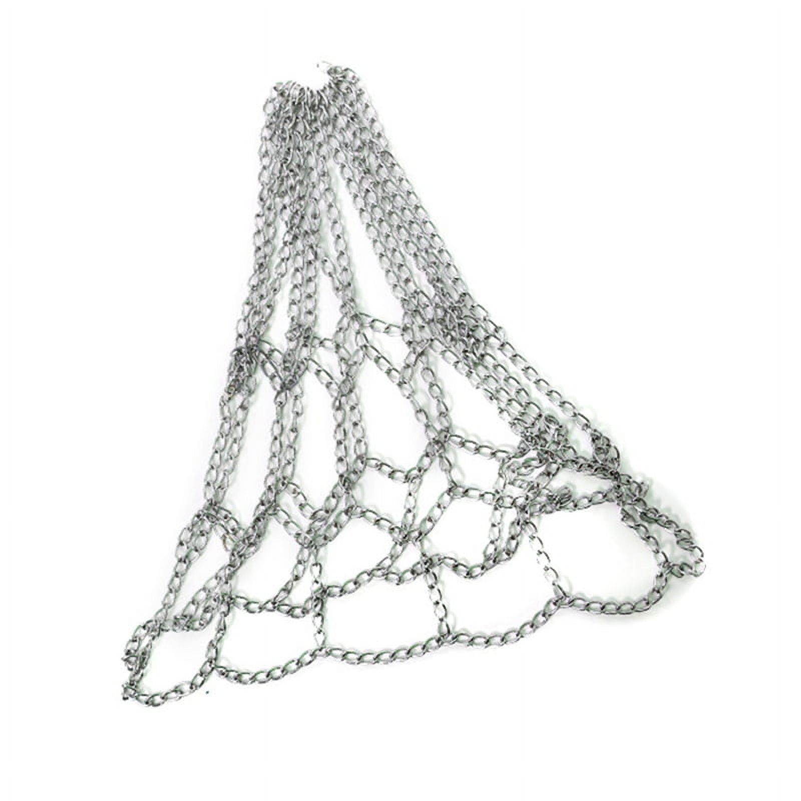 Iron Chain Basketball Net Outdoor 12 Standard Heavy Duty Basketball Goal Replacement Net,Silver
