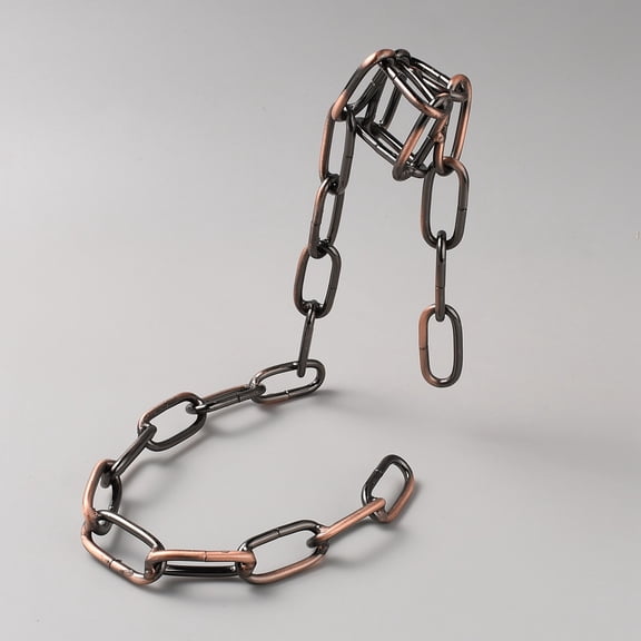 Iron Chain Wine Glass Rack Creative Wine Bottle Holder Red Copper 19x13x20cm