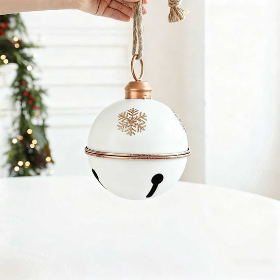 Iron Christmas Bell Ornaments - Holiday Hanging Jingle Bells, Vintage Metal Tree Decor Indoor Outdoor Pendant for Wreath Mantel Door