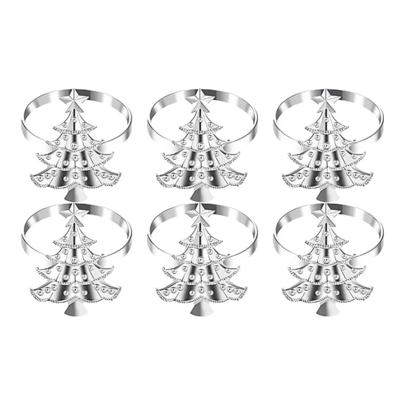Iron Christmas Tree Napkin Rings, Elegant Holiday Table Decor for Festive Dining, Seasonal Party Tableware Accessories