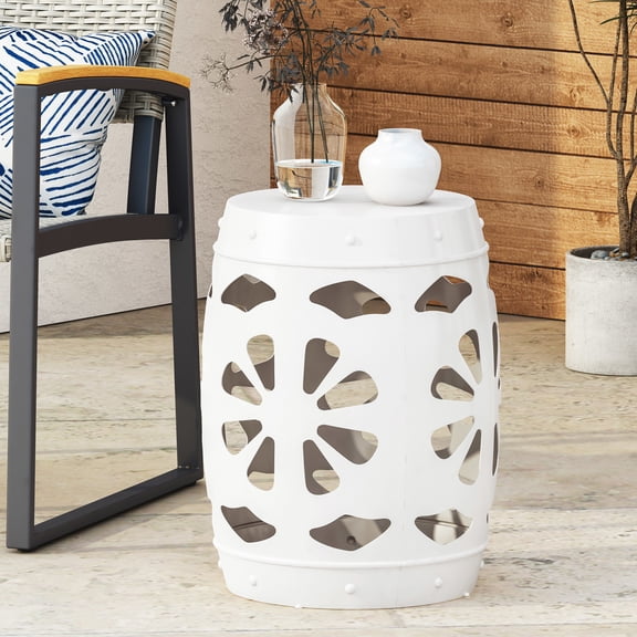 Iron | Clean Lines and Barrel Structure | Dining Room End Table