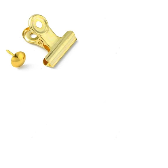 Iron Clips and Round Head Drawing Pins Golden 31mm