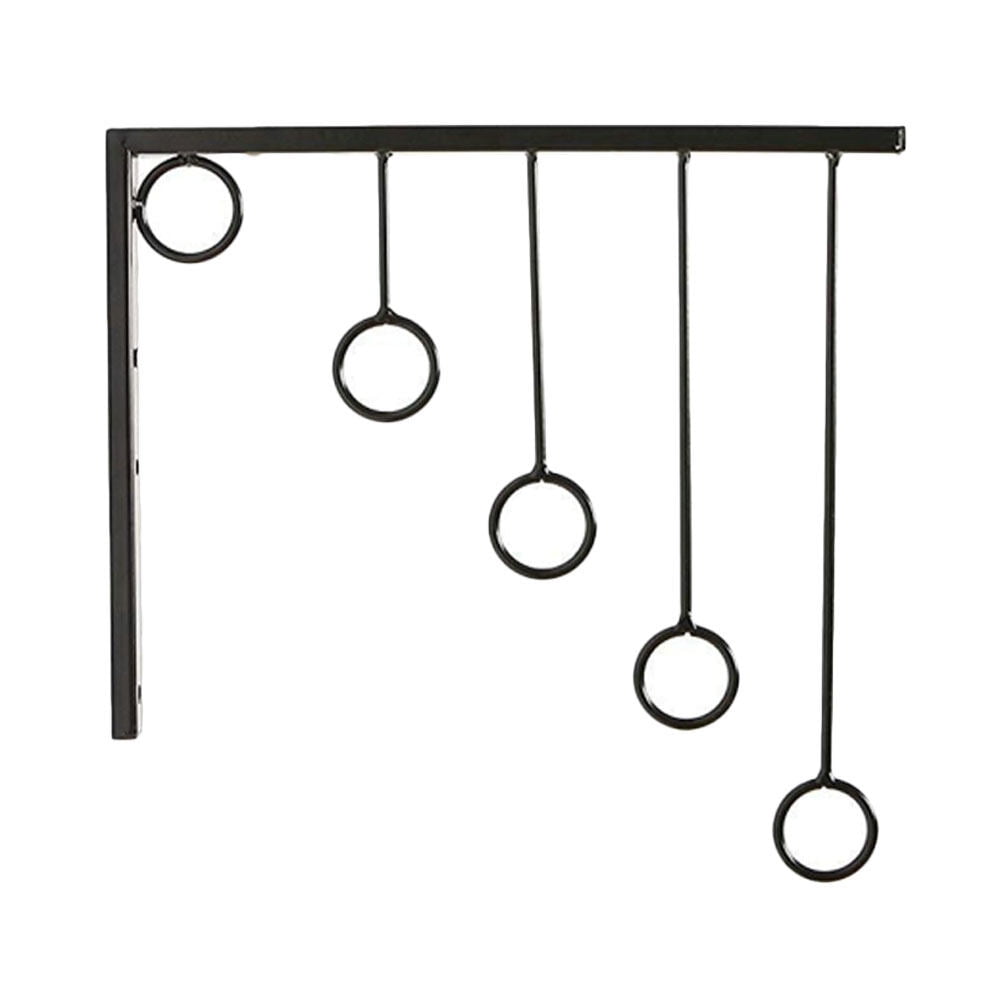 Iron Clothes Display Rack Coat Robe 5 Ring Holder Rack Wall Hanger