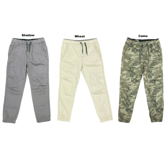 Iron Co. Boys Stretch Cohort Drawstring Waist Jogger Pants w/ Pockets (Camo, 7/8)