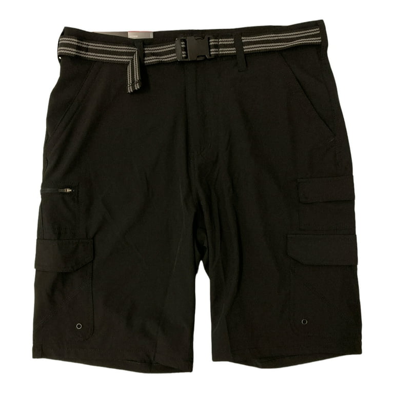 Iron Co Men s Belted Stretch Performance Hybrid Cargo Shorts