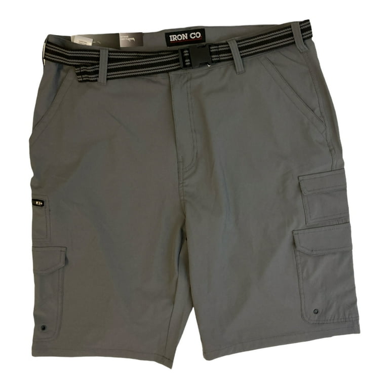 Iron Co Men's Belted Stretch Performance Hybrid Cargo Shorts