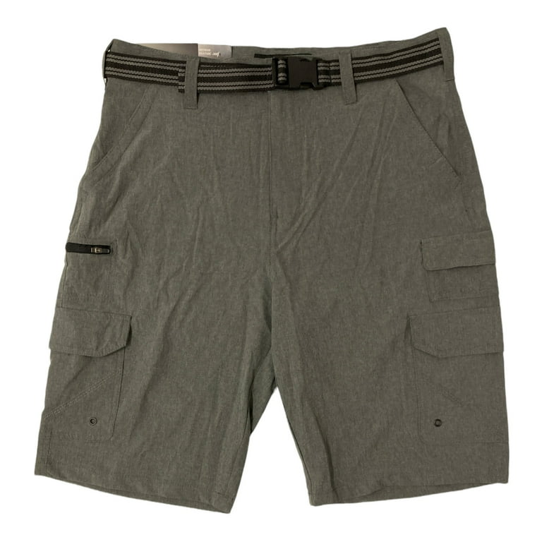 【PORTERNA】Forbin Cargo Shorts Iron Co Men's Belted Stretch Performance Hybrid Cargo Shorts