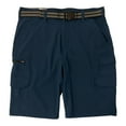 thumbnail image 1 of Iron Co Men's Belted Stretch Performance Hybrid Cargo Shorts (Varsity Blue, 32), 1 of 1