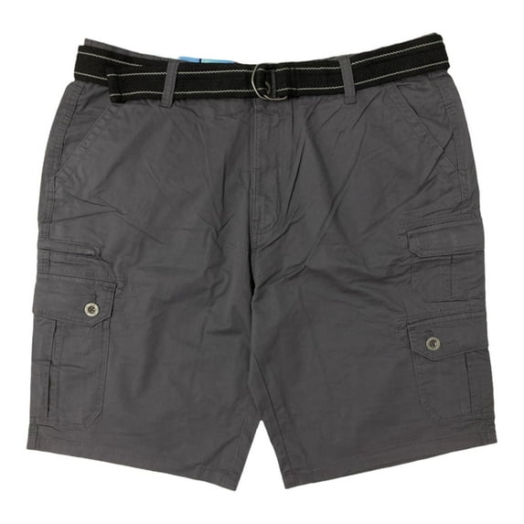 Iron Co Men's Comfort Flex Waistband Stretch Twill Cargo Short (Blue Grey, 32)