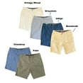 thumbnail image 1 of Iron Co Men's Comfort Flex Waistband Stretch Twill Flat Front Shorts (Chambray, 40), 1 of 2