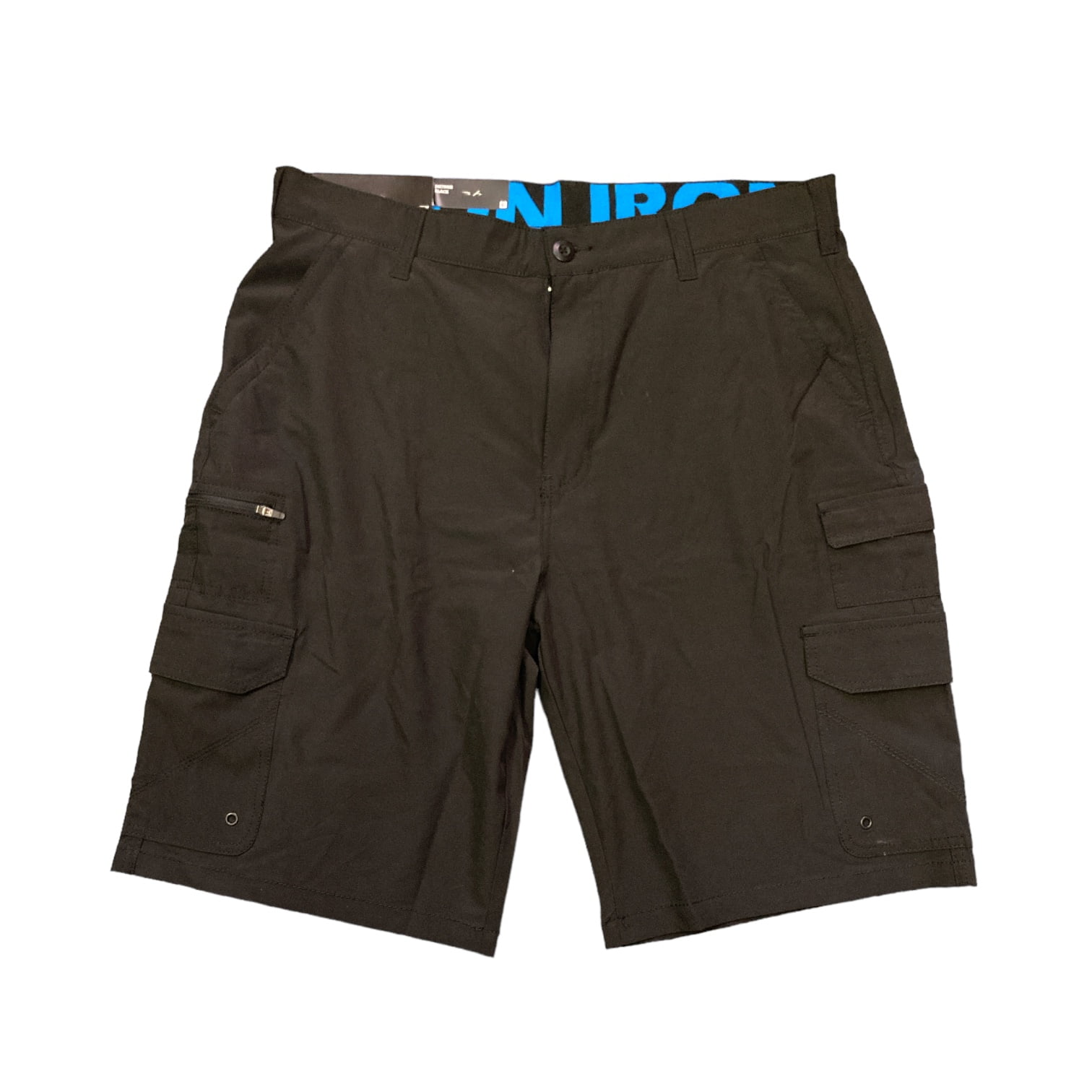 Iron Co. Men's Comfort Waistband Stretch Hybrid Cargo Short (Black