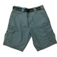 thumbnail image 1 of Iron Co. Mens Belted Stretch Cargo Shorts, 6 Pockets (Grey Flannel, 38), 1 of 1