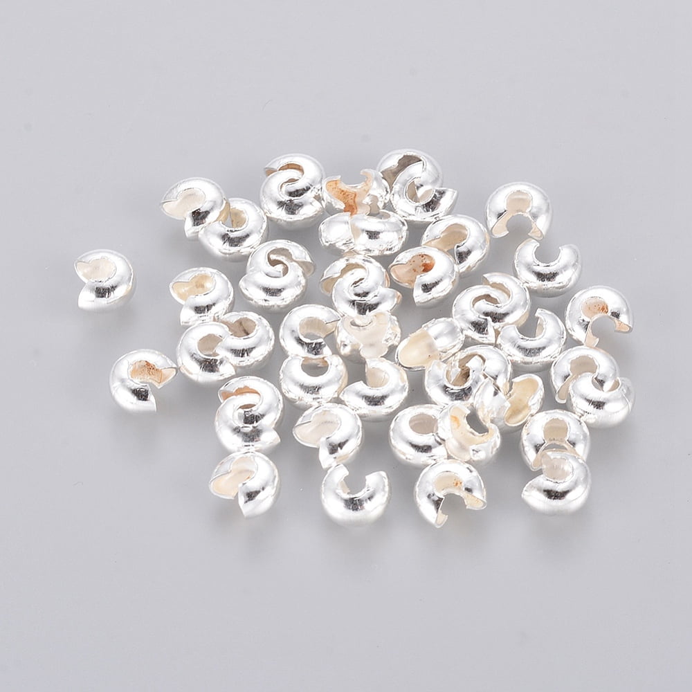 Iron Crimp Beads Covers Nickel Free Silver color Plated 5mm In Diameter Hole: 1.5~1.8mm