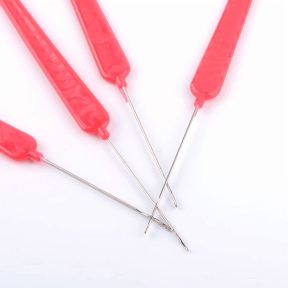 Iron Crochet Hooks with Plastic Handle Covered Crimson 144~146x12x3.5mm Pin: 1mm about 50pcs/bag