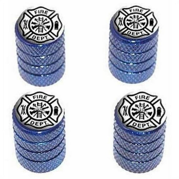Iron Cross Fire Department Tire Rim Wheel Aluminum Valve Stem Caps, Multiple Colors