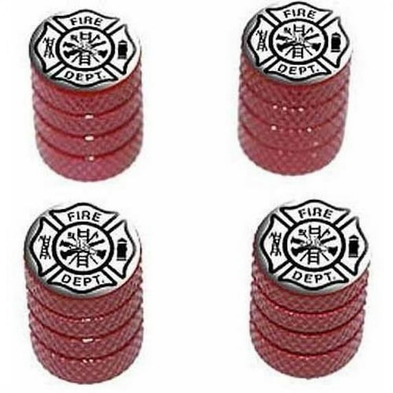 Iron Cross Fire Department Tire Rim Wheel Aluminum Valve Stem Caps, Multiple Colors