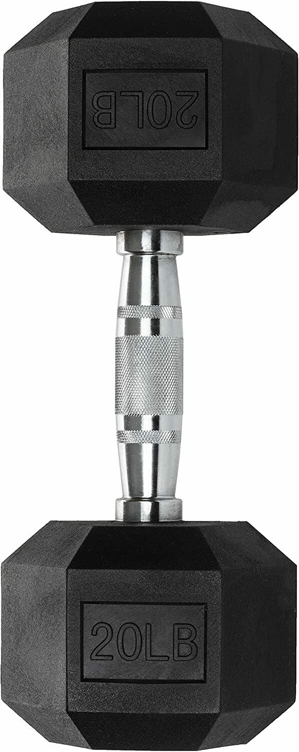 Iron Crush Rust-Resistant Hex Dumbbells, Black, 20 lbs