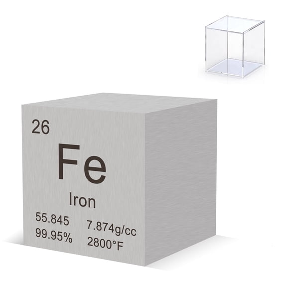 Iron Cube 1" 99.95% Purity High Density Metal Element Cube for Element Collection Experiment Material Heavy Small Objects Experience Creative Gift